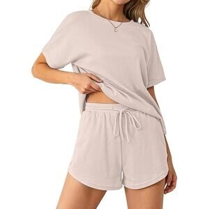 Lounge Set for Women Waffle Knit Pajamas - XL